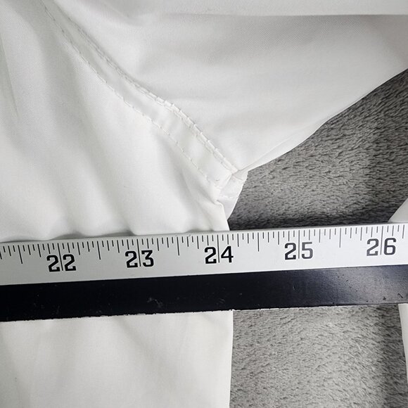 Mens White Charles River Apparel Hooded Pullover Jacket 1/2 Zip Windbreaker L - Picture 10 of 12